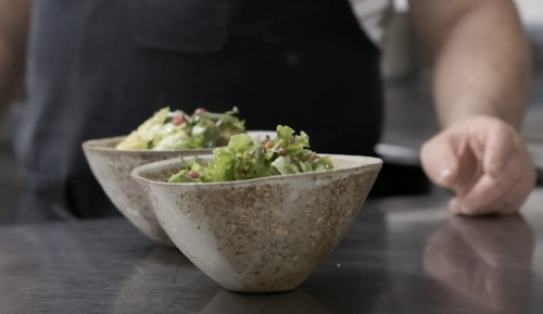 La salade au praliné de noix et moutarde fraiche de Thierry Schwartz